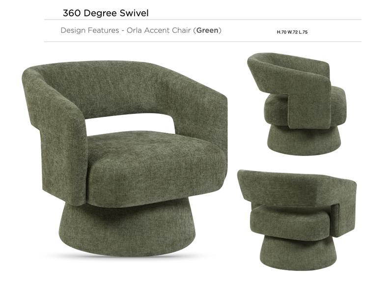 Orla Green Accent Chair - 3