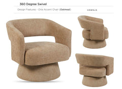 Orla Oatmeal Swivel Chair - 4