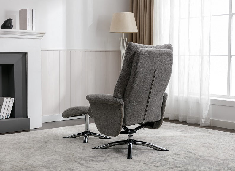 Orson Grey Chair W/Footstool