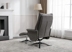 Orson Grey Chair W/Footstool