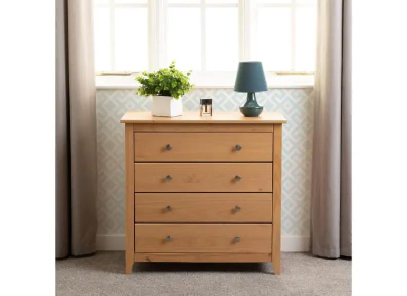 Oslo Pine Four Drawer Chest - room