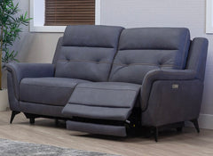 Pachino Fabric Powered Recliner 3PP Sofa with Pocket Sprung Seating & USB Ports – Slate Blue