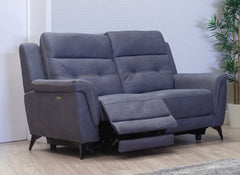 Pachino Fabric Powered Recliner 2PP Sofa with Pocket Sprung Seating & USB Ports – Slate Blue