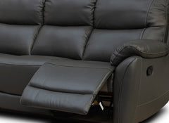 Pandora Half-Leather Six Piece Modular Corner Sofa – Luxury Corner Sofa In Dark Grey W/Drinks & Charging Console