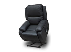 Parker Black L & R Half Leather Armchair - 1