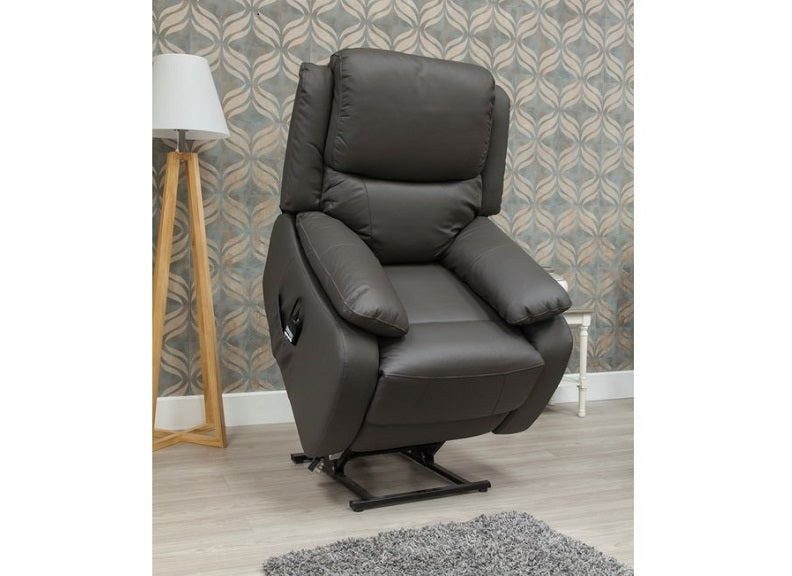 Parker Navy Grey L & R Half Leather Armchair
