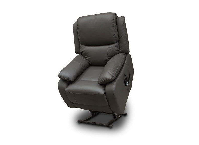 Parker Navy Grey L & R Half Leather Armchair - 1