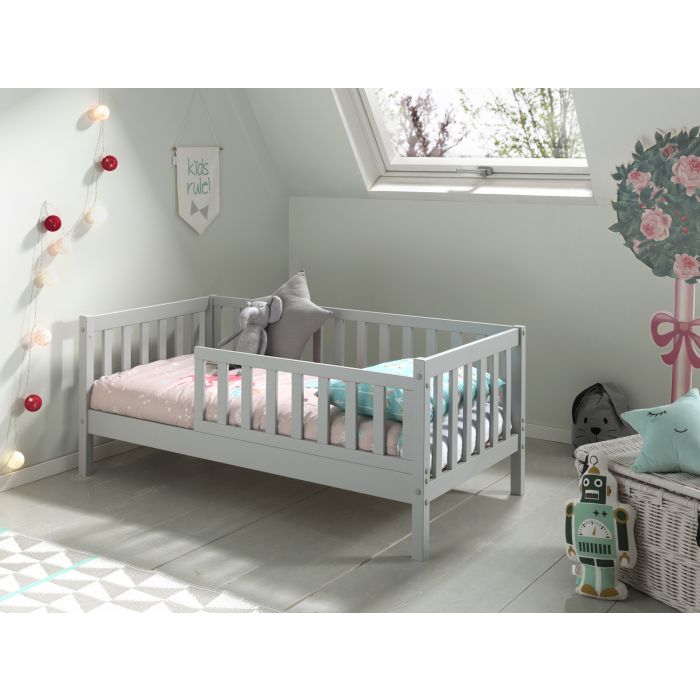 PEUTERBED 70 Toddler Bed – Grey with Extra High Sides 70 x 140 cm (VIP)