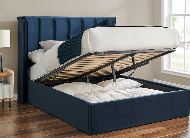 Polaris Blue Storage Bed - open