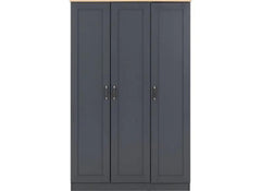 Portland Grey Triple Wardrobe - front