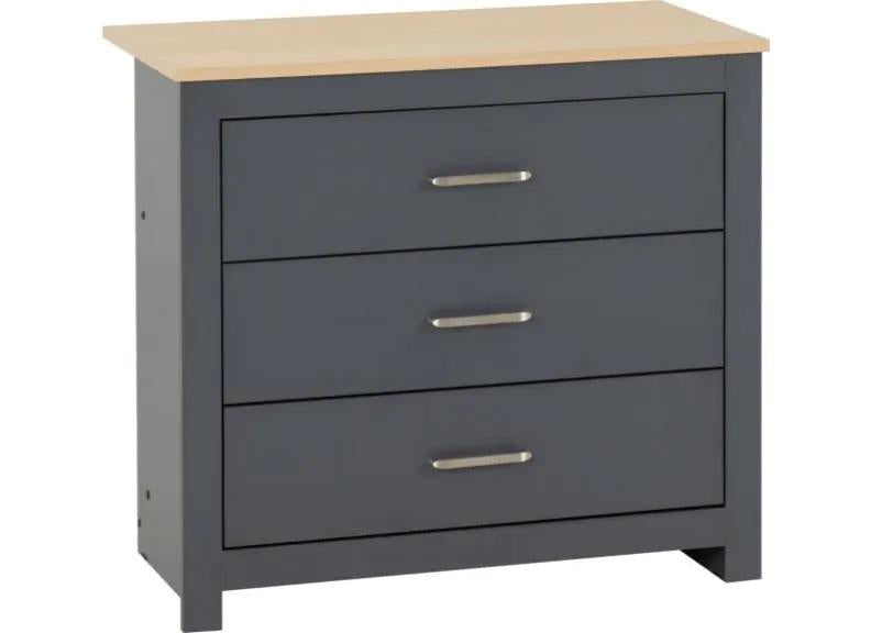 Portland Grey 3 Drawer Chest - 1