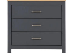 Portland Grey 3 Drawer Chest - front