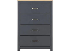 Portland Grey 4 Drawer Chest - front