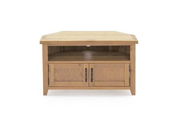 Dunmore oak outlet corner tv unit