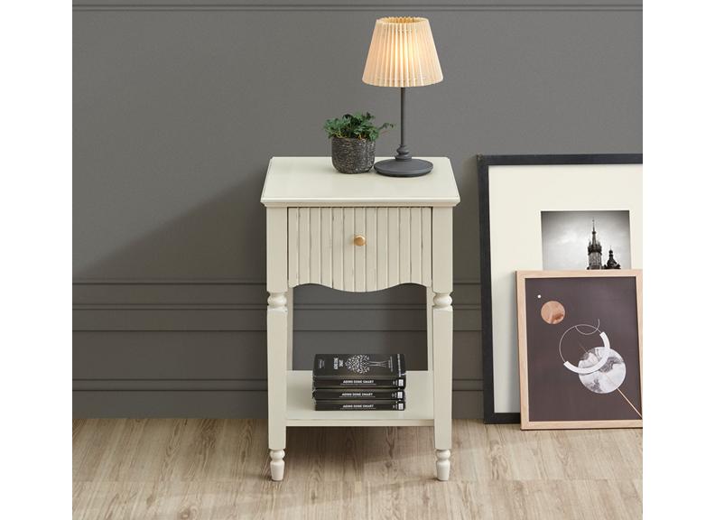 Ritz Lamp Tables with Shelf & Drawer – Cream or Olive Green Hallway / Living Room Storage Tables