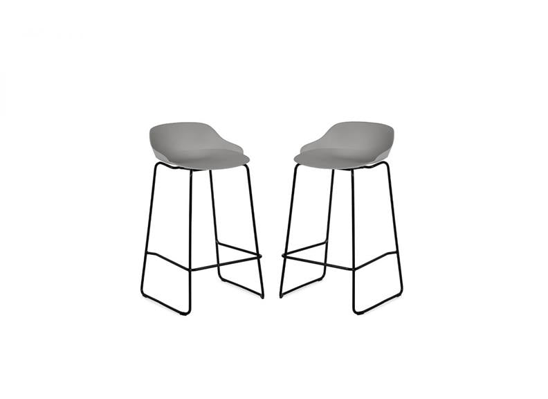 Two Light Grey Rocco Stools