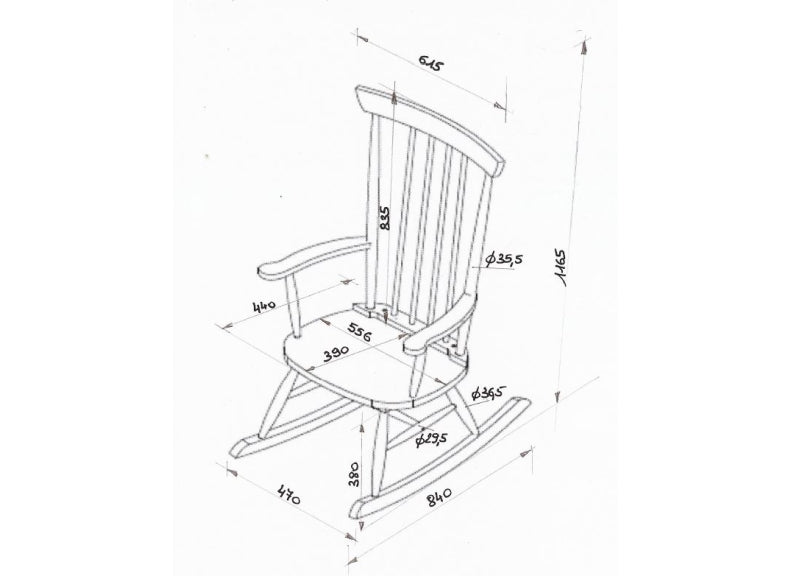 Rocky Rocking Chair - dimensions