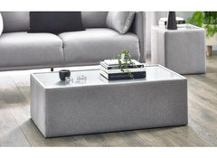 Rohe Glass Topped Fabric Coffee Table - room