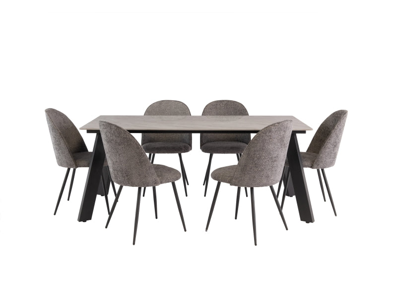 Ruby Grey Table W/Ramona Grey Chairs