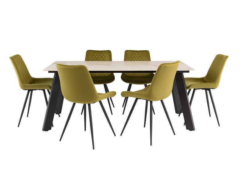 Mabel Olive Chairs With Ruby Dining Table