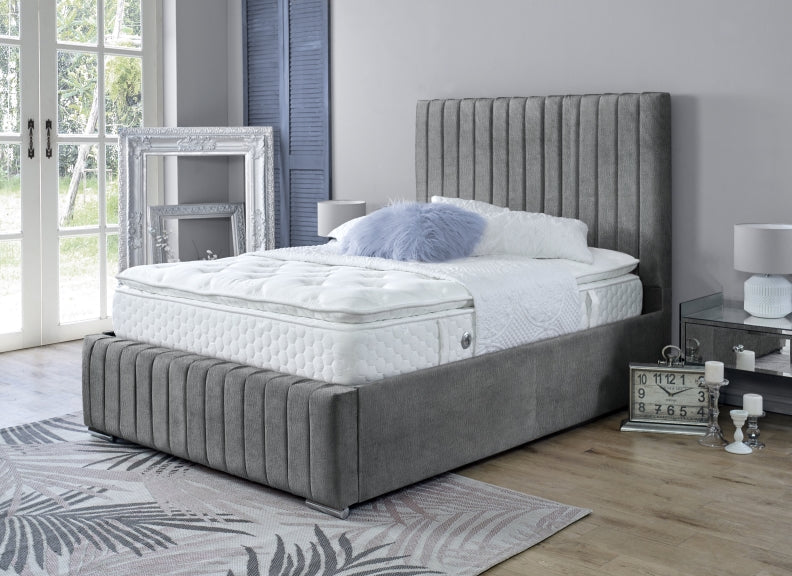 Sally Naples Fabric Bed - grey