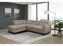 Samantha Corner Sofa/Sofa Bed In Brown | Left Or Right Hand Corner Sofa with Adjustable Headrests