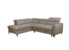 Samantha Corner Sofa/Sofa Bed In Brown | Left Or Right Hand Corner Sofa with Adjustable Headrests