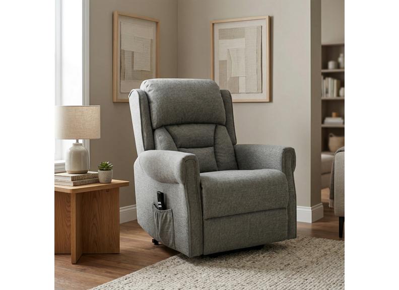 Sandringham Fabric Lift & Rise Chair with Dual Motors | Powered Recliner Armchair for Elderly & Mobility Support