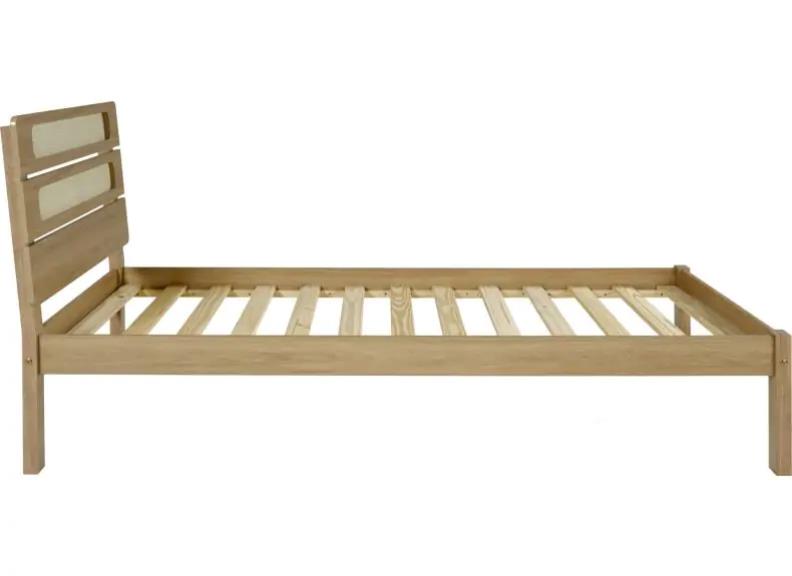 Santana Light Oak Bed - side - base