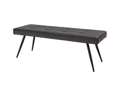 Sheldon Charcoal Faux Leather Bench