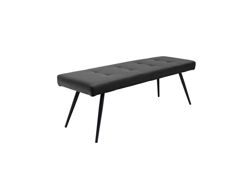 Sheldon Charcoal Faux Leather Bench