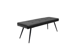 Sheldon Charcoal Faux Leather Bench