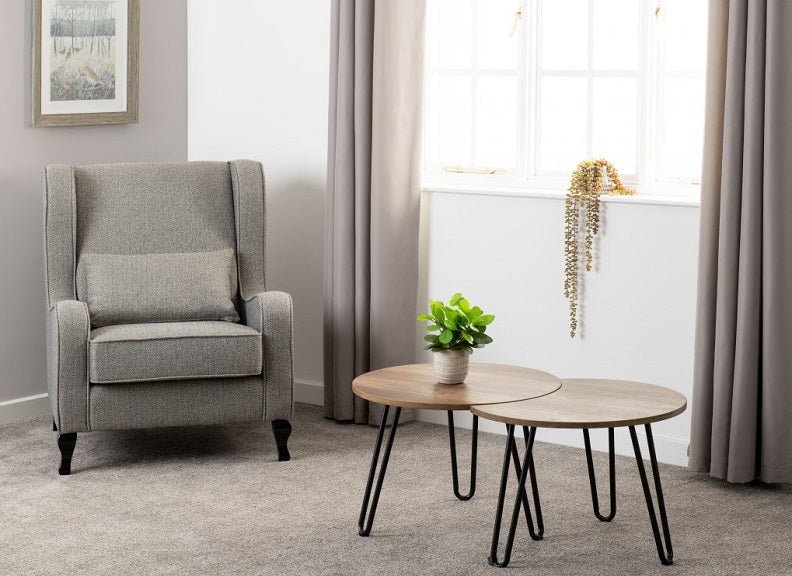 Sherborne Grey Fabric Armchair - room