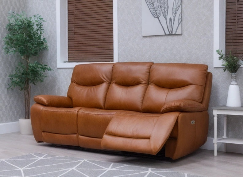 Sirocco Powered 3PP Sofa - Full Leather Sofa  – Luxury Electric Reclining Sofa