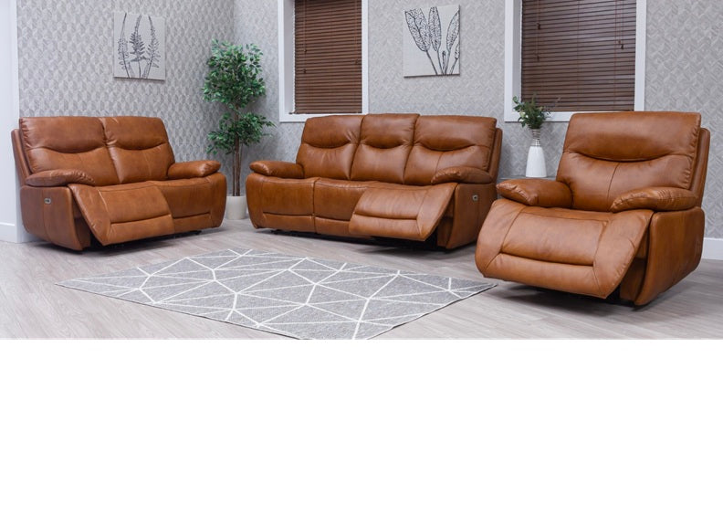 Sirocco Powered 2PP Sofa - Full Leather Sofa  – Luxury Electric Reclining Sofa