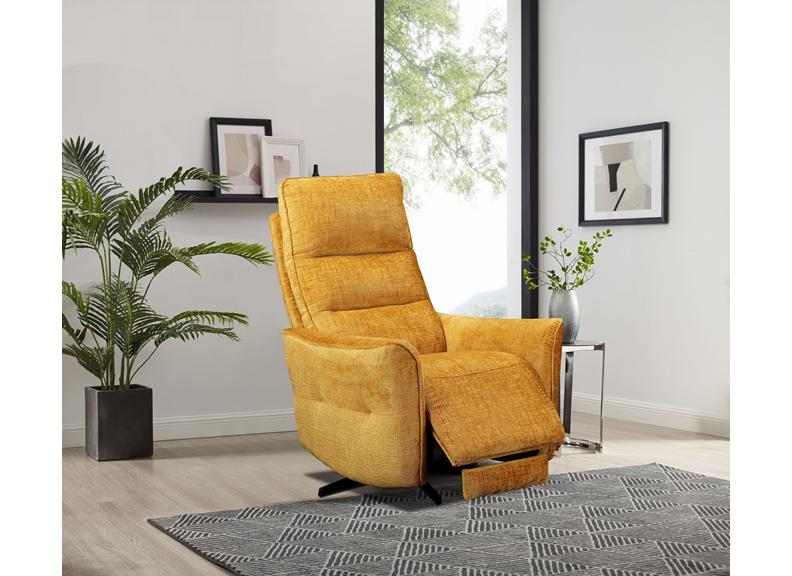 Sofia Mustard Swivel Recline Armchair - 1