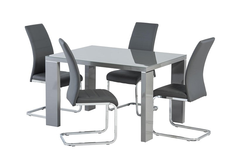 Soho Grey 1.2 m Table W/Soho Grey PU Chairs