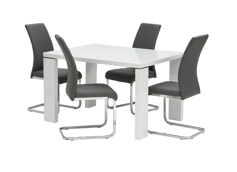 Soho White 1.2 m Table W/Soho Grey Chairs