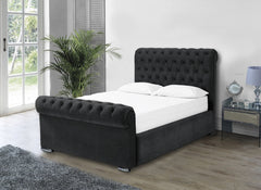 Sorento 'Naples' Black Fabric Bed