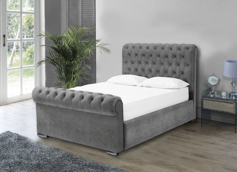 Sorento 'Naples' Grey Fabric Bed