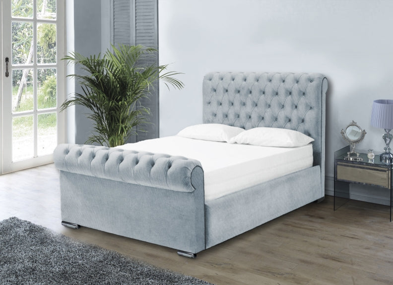Sorento 'Naples' Silver Fabric Bed