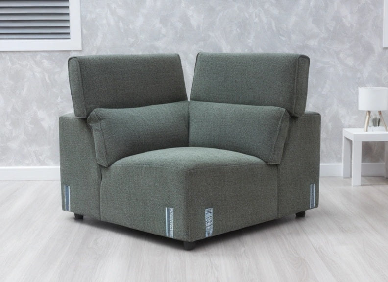 Tempo Green Fabric Modular Corner Sofa – Modern Corner Lounge Suite