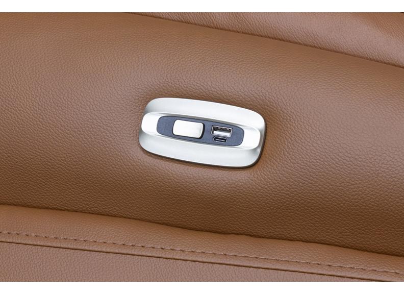 Torino Half-Leather Powered Reclining Armchair – Luxury Electric Recliner Chair In Saddle