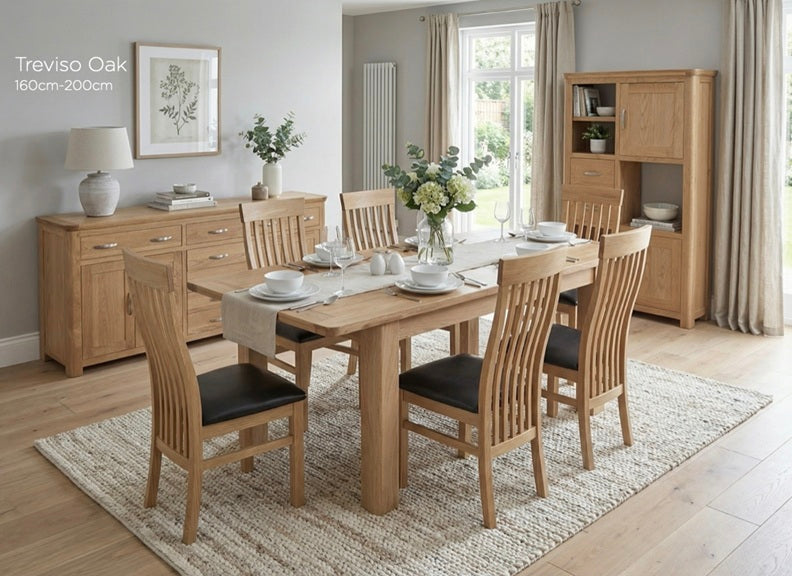 Treviso Oak 1.6-2 m Extending Dining Set