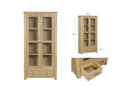 New Treviso Oak 2 Door High Display Cabinet