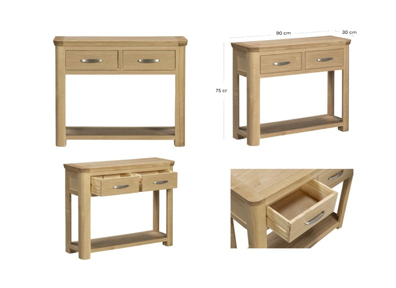 New Treviso Oak Large Console Table