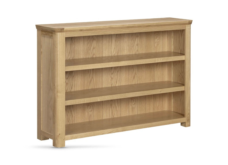 New Treviso Oak Low Wide Bookcase