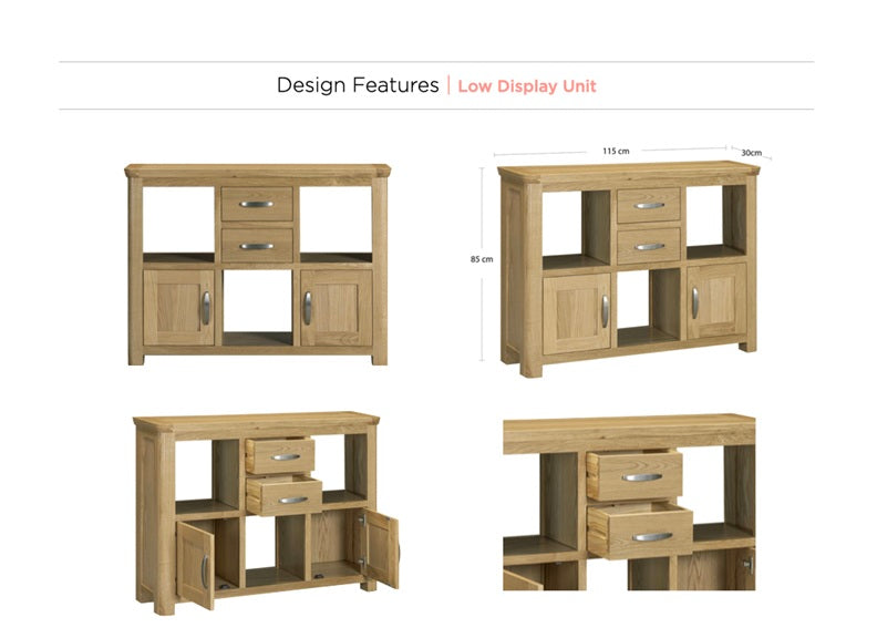 Treviso Oak Low Display Cabinet