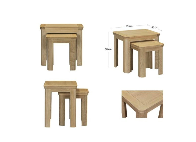 New Treviso Oak Nest of Tables