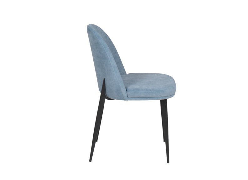 Valent Blue Velvet Chair - side